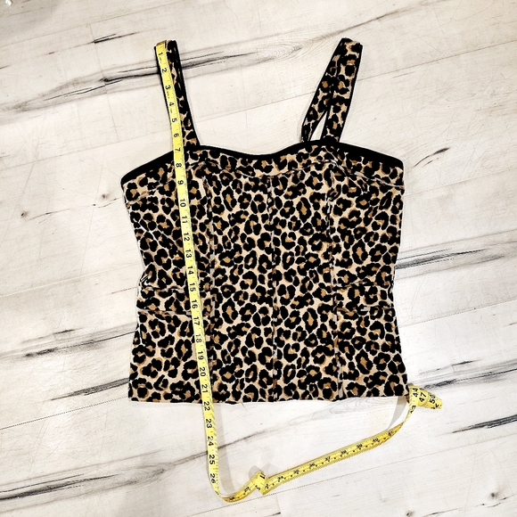 White House Black Market Leopard Print Bustier Top With Removable Straps - Picture 5 of 5